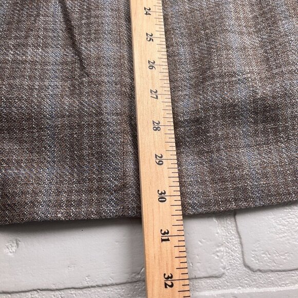 Joseph Abboud Blazer Men 52R Brown Blue Plaid Heritage E Thomas Wool Silk Jacket - Picture 12 of 13